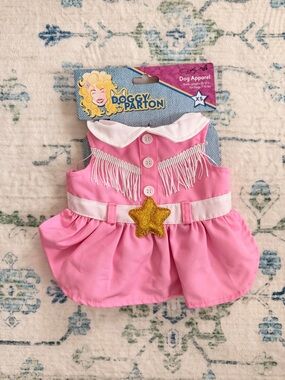 Pink Star Fringe Dog Dress - XS